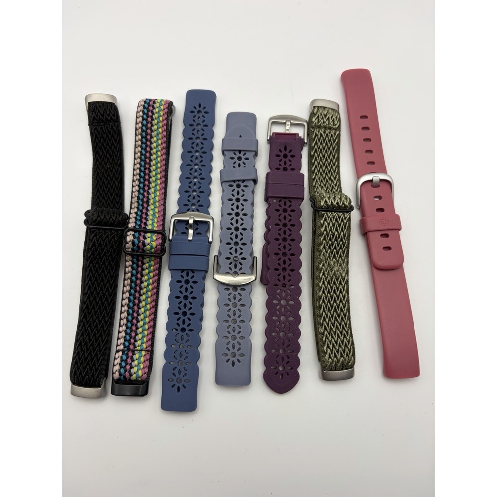 FITBIT LUX  Band Set Of 7, Silicone And Weaved Cloth. Read Description 🖤